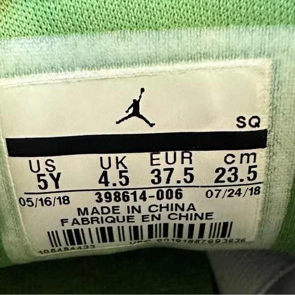 Jordan Retro 3 Chlorophyll Light Smoke Grey Black White 398614-006 sz： 5